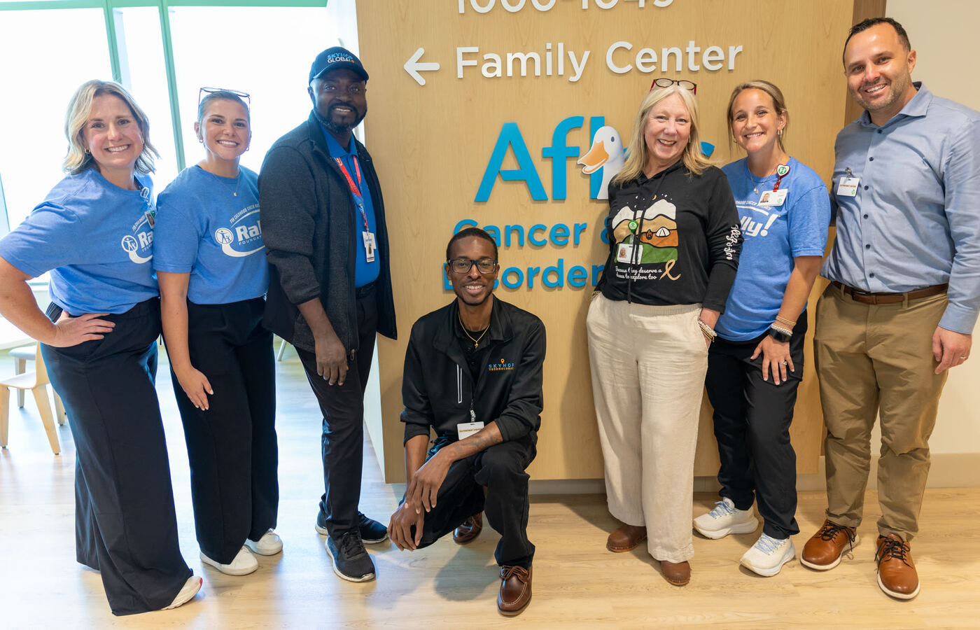 SkyHop and Rally Foundation team at the Arthur M. Blank Children's Hospital Family Center